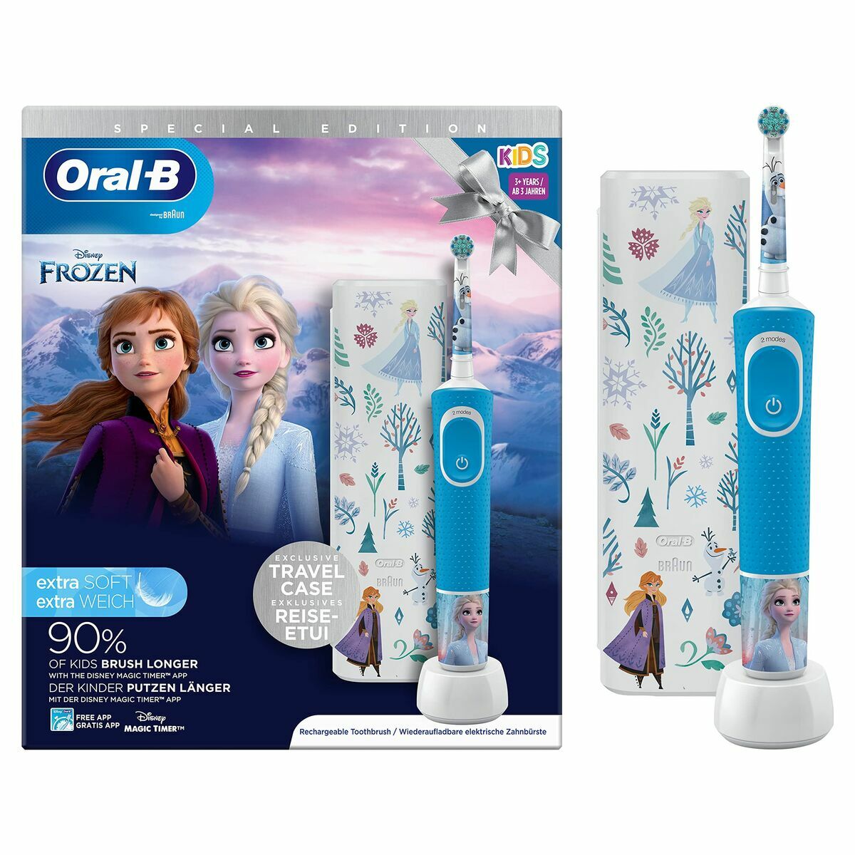 4210201419563 - Vitality 100 Kids Frozen + Travel Case Elektrische Zahnbürste