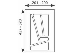 4250000501533 - - Besteckeinsatz zuschneidbar Besteckkasten 30cm Schublade kürzbar