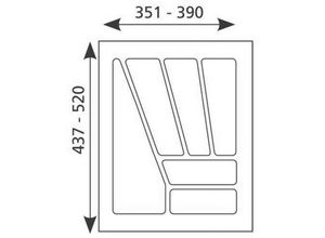 4250000501557 - - Besteckeinsatz zuschneidbar Besteckkasten 45cm Schublade kürzbar