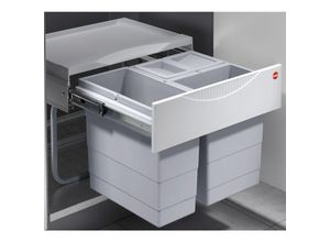 4250000516056 - Mülleimer Küche Einbau ab 50 cm Schrank 3-fach Abfalleimer - Grau - Hailo