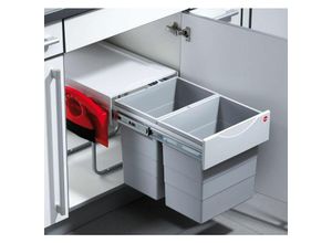 4250000516599 - Mülleimer Küche Einbau ab 40cm Schrank 2-fach Abfalleimer - Grau - Hailo