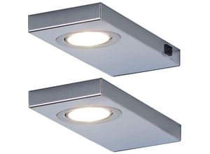 4250000548859 - LED Unterbauleuchte Küche 2x3 W Edelstahl Leuchtenset Leon 20