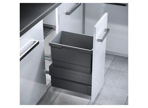 4250000569496 - Einbaumülleimer Frontauszug selbstschließend Schrank 30cm - Grau - Hailo