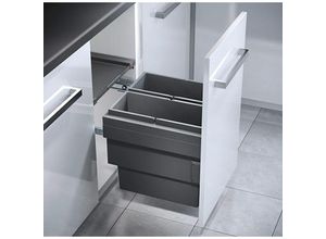 4250000569557 - Einbaumülleimer Frontauszug selbstschließend Schrank 45 cm - Grau - Hailo