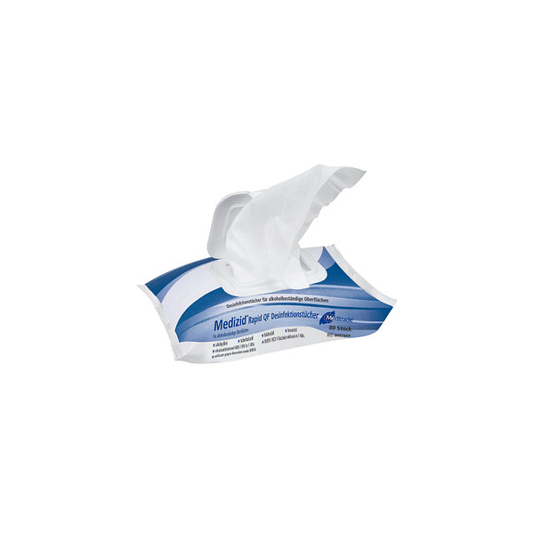 4250016407546 - Meditrade Medizid® Rapid QF Desinfektionstücher Gebrauchsfertige alkoholische Hygienetücher 1 Flowpack = 80 Stück