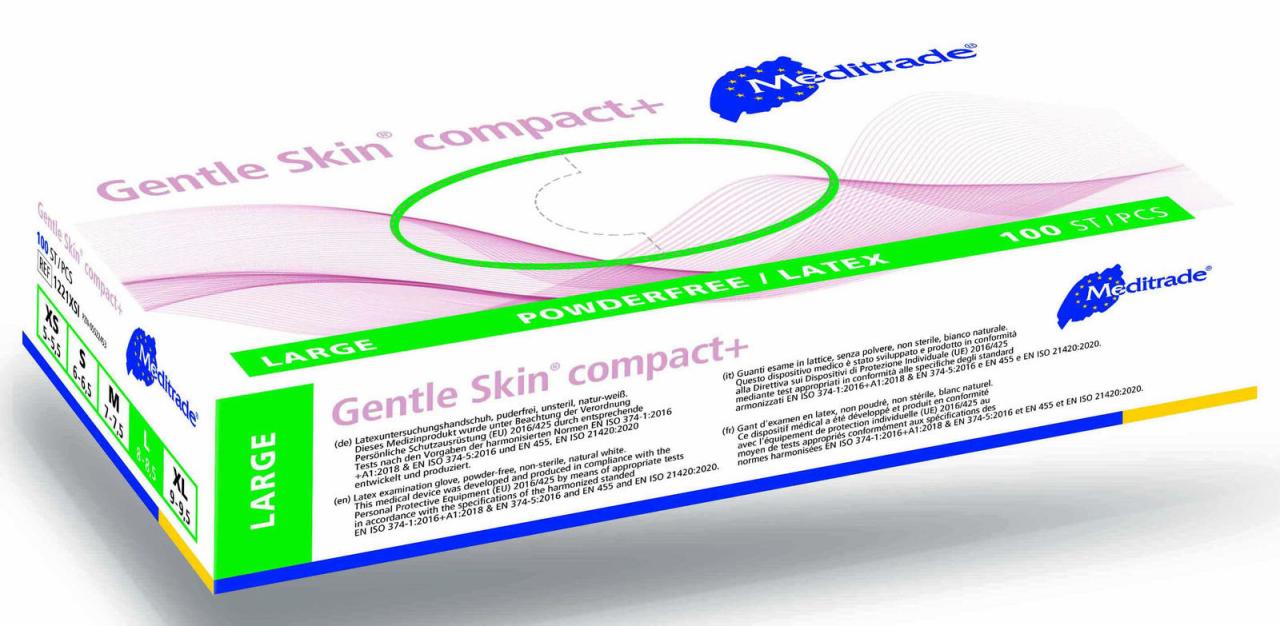 4250016460404 - unisex Einmalhandschuhe Gentle Skin compact+ weiß Größe L 4250016460404  100 Stück