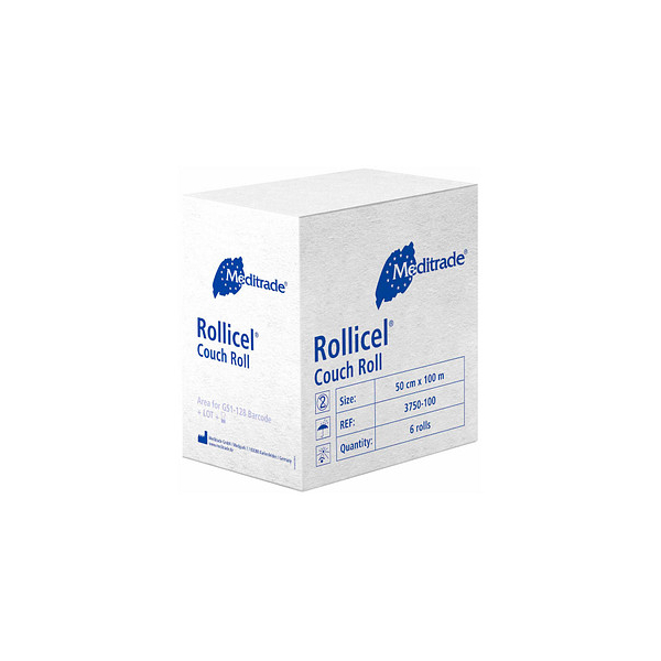 4250016460992 - Ärztekrepp ROLLICEL® 2-lagig weiß 500 cm x 1000 m 6 Rollen