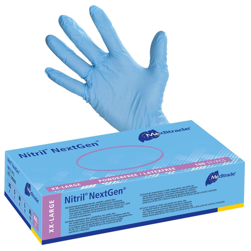 4250016483588 - unisex Einmalhandschuhe Nitril NextGen blau Größe 2XL 4250016483588  100 Stück