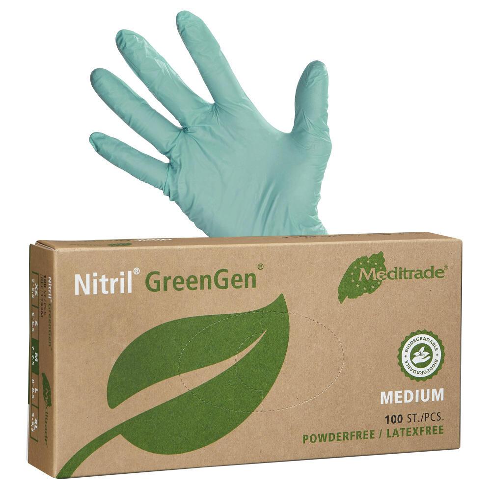 4250016484479 - unisex Einmalhandschuhe Nitril GreenGen grün Größe M 4250016484479  100 Stück