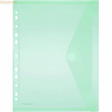 4250037421286 - 10 x Dokumentenmappe A4 PP mit Lochrand Klettverschluss grün 4250037421286 - 10 x Dokumentenmappe A4 PP mit Lochrand Klettverschluss grün