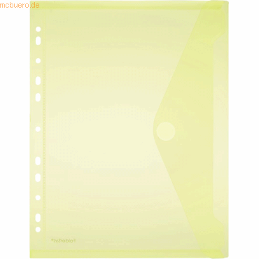 4250037421316 - 10 x Dokumentenmappe A4 PP mit Lochrand Klettverschluss gelb