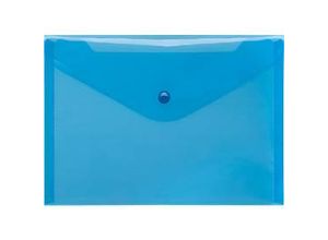 4250037424515 - FolderSys Dokumententasche DIN A5 quer Druckknopfverschluss PP blau transparent