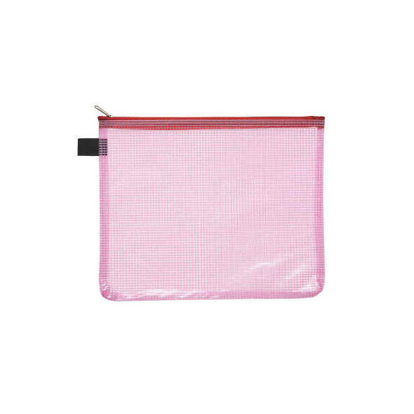 4250037428094 - Reißverschlußtasche Mesh Bag PVC A5 244x190mm farblos rot 4250037428094 40474-84 10 Stück