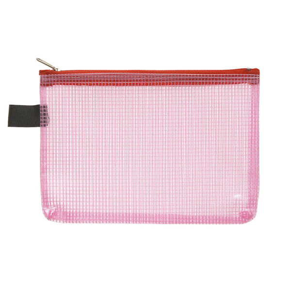 4250037428179 - Reißverschlußtasche Mesh Bag PVC A6 173x118mm farblos rot 4250037428179 40476-84 10 Stück