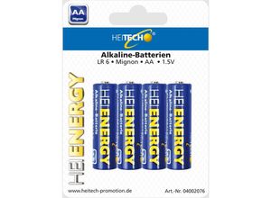 4250040920769 - Cofi 1453 - Heitech Alkaline Batterie Mignon aa (4-er Pack) Batterien Größe LR6 blau 15V