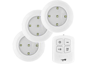 4250040935237 - Cofi 1453 - heitech led Lichter mit Fernbedienung 3er Pack - Wandleuchte batteriebetrieben & dimmbar mit Timer für Innenbereich - Batterie Nachtlicht