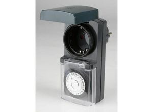 4250040936371 - Cofi 1453 - Heitech Mini-Timer für den Außenbereich Zeitschaltuhr IP44 mechanisch mit Kindersicherung bis max 16A & 3500W - 48 Schaltsegmente mit