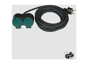 4250040936609 - Heitech Schuko Verlängerungskabel 5 Meter Kabel - Stromkabel Verlängerung 2fach für den Außenbereich IP44 250V - 5m Kunststoff Kabelverlängerung