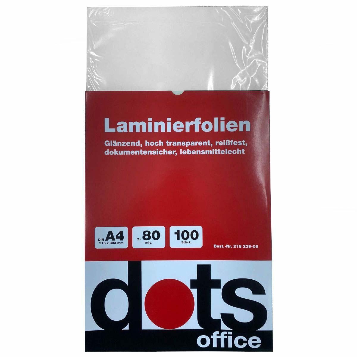 4250073739222 - 100 dots Laminierfolien glänzend für A4 80 micron 4250073739222 100 Stück