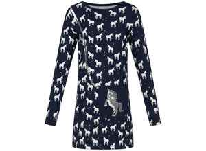 4250076004457 - - Langarmkleid UNICORN AOP in navy Gr92