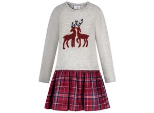 4250076081731 - - Langarmkleid FESTIVE DEER in grey melange Gr98