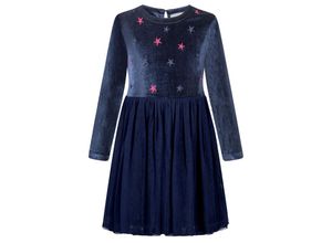 4250076082349 - - Langarmkleid VELVET STARS in navy Gr104