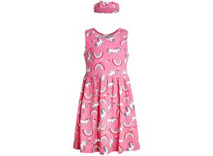 4250076114620 - - Kleid RAINBOWS & UNICORNS ärmellos mit Haarband in pink Gr98