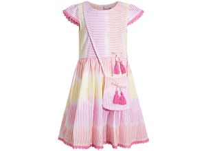 4250076122083 - - Kurzarm-Kleid SUMMER STRIPES mit Tasche in light pink Gr110