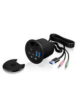 4250078168416 - ICY BOX IB-HUB1403B 4 Port Tisch-Hub mit USB Type-A Anschluss und Audio Ein- Ausgang