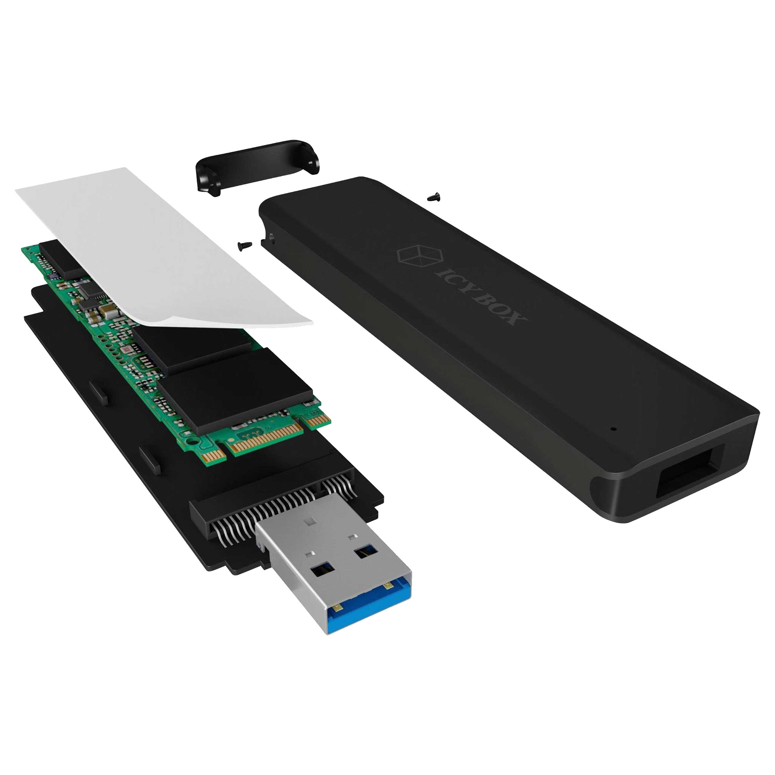 4250078169062 - ICY BOX Gehäuse mit einfahrbarem USB 31 - M2 FestplattengehäuseOVP geöffnet - geöffnet