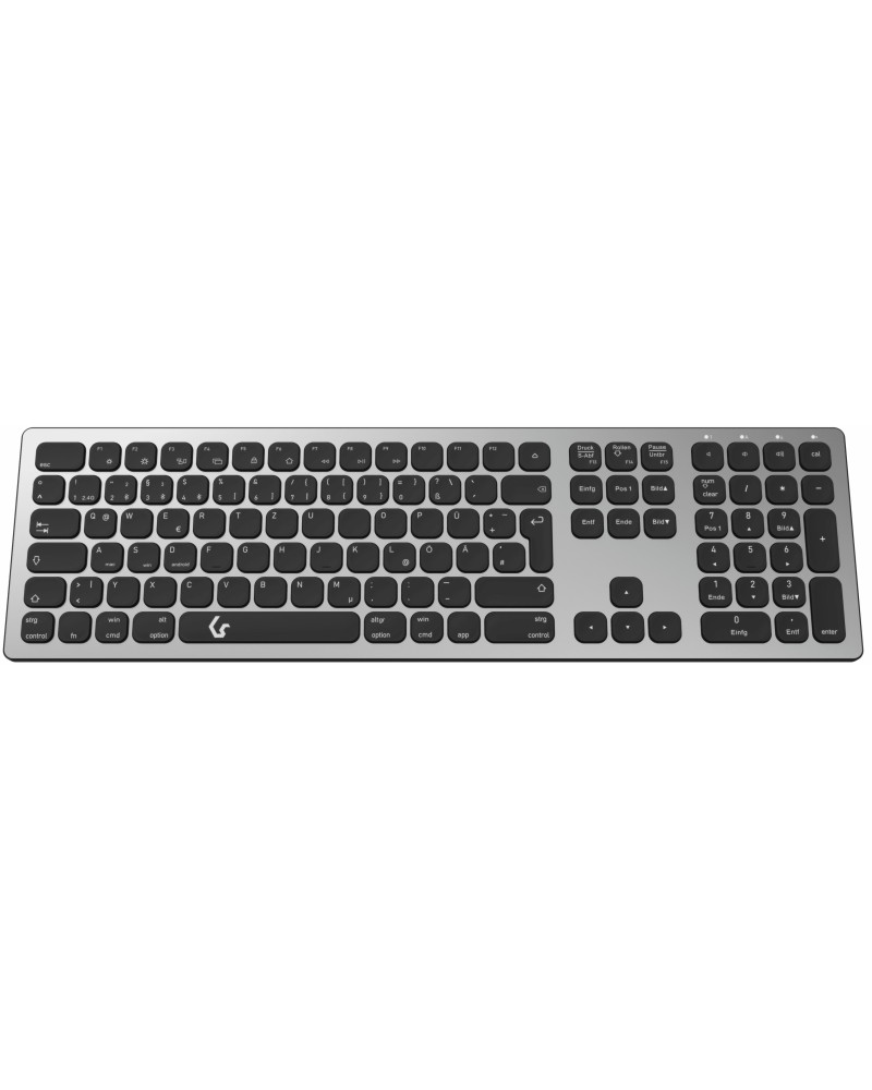 4250078172680 - KSK-8023BTRF (DE) Full-Size Aluminium Tastatur Bluetooth® & RF für Windows® und macOS® anthrazit