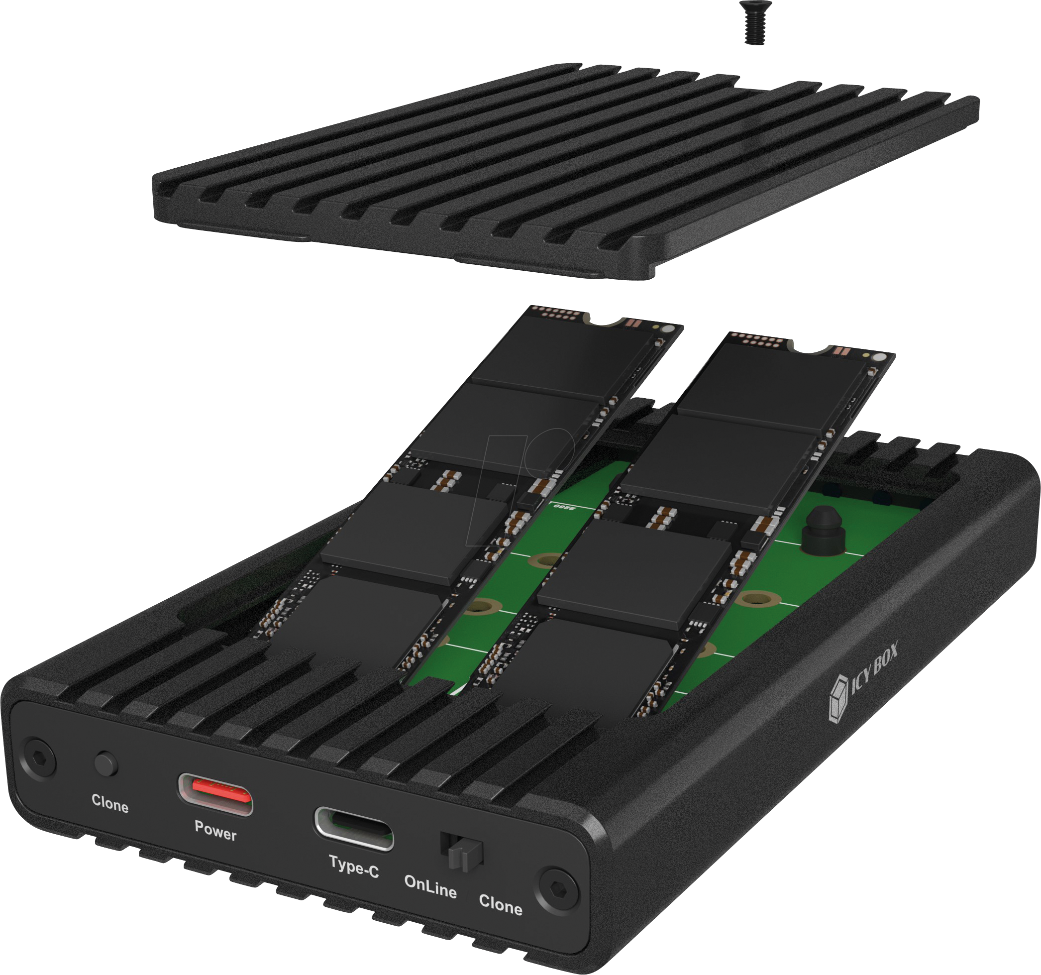 4250078173601 - IB-2817MCL-C31 2-fach M2 PCIe NVMe CloneStation & DockingStation USB 32 Gen 2 Type-C® A