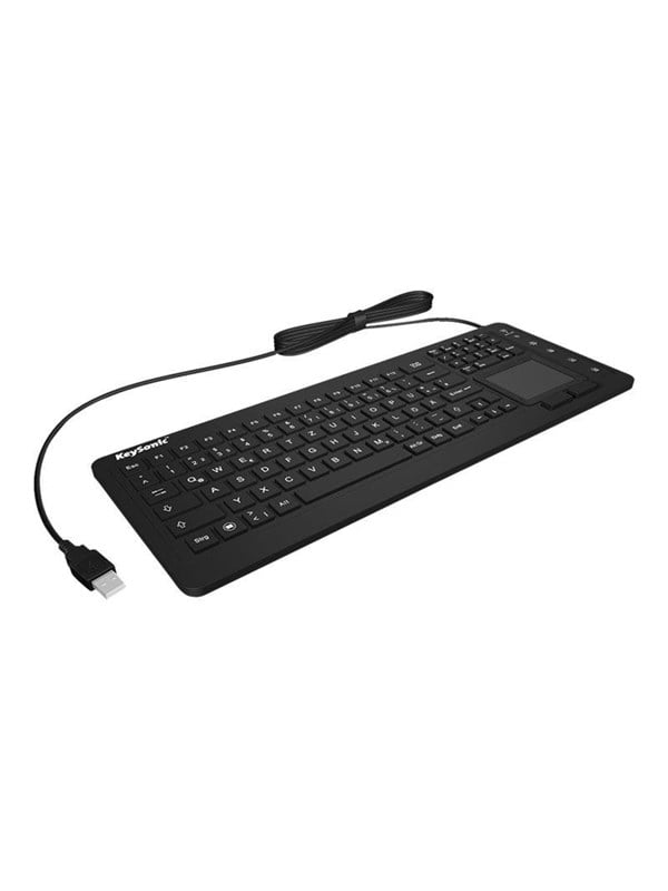 4250078188766 - KSK-6231 INEL (US) USB Tastatur US-Englisch QWERTY Windows® Schwarz Silikonmembran Wasserfest (IPX7) Beleuchtet Integriertes Touchpad Maustasten