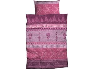 4250090664125 - Bettwäsche Indi Gr B L 155 cm x 220 cm 1 St 1 St Biber B L 80 cm x 80 cm lila (winterberry) romantisch orientalisch weich und gemütlich