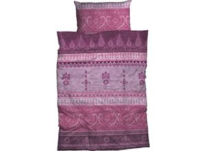 4250090667003 - Bettwäsche Indi Gr B L 155 cm x 220 cm 1 St 1 St Biber B L 40 cm x 80 cm lila (winterberry) romantisch orientalisch weich und gemütlich