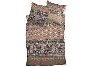 4250090667553 - Bettwäsche Murillo Gr B L 135 cm x 200 cm (1 St) B L 80 cm x 80 cm (1 St) Biber beige Bettwäsche 135x200 cm paisley orientalisch indisch