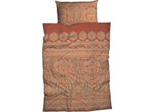 4250090671130 - Bettwäsche Kirana Gr B L 155 cm x 220 cm 1 St 1 St Satin B L 80 cm x 80 cm orange (terra) orientalische exclusive Bordüren und Ornamente