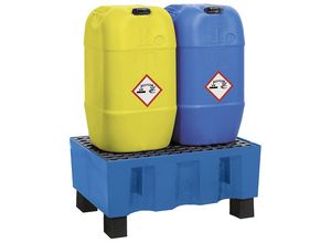 4250101107665 - PE-Auffangwanne für 60-Liter-Fässer Auffangvolumen 60 l mit vier Füßen mit PE-Gitterrost