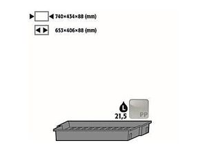 4250101110955 - Einlegewanne für asecos Sicherheitsschränke der Q30 Q90 und S90 Serie Polypropylen grau B 740 x T 434 x H 88 mm 215 l