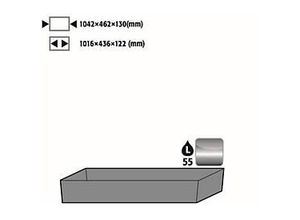 4250101138119 - Bodenauffangwanne Standard für asecos Sicherheitsschränke der Q30 Q90 und S90 Serie Edelstahl 14016 B 1042 x T 462 x H 122 mm 555 l