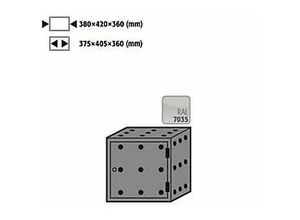 4250101138157 - Lagerbox für asecos Sicherheitsschränke der Q30 Q90 und S90 Serie Stahlblech lichtgrau B 380 x T 420 x H 360 mm Türanschlag rechts