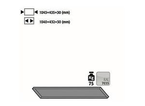 4250101140013 - Fachboden Standard für asecos Druckgasflaschenschränke Stahlblech lichtgrau B 1043 x T 435 x H 30 mm bis 75 kg