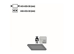 4250101140174 - Fachboden Standard für asecos Druckgasflaschenschränke Stahlblech lichtgrau B 443 x T 435 x H 30 mm bis 75 kg