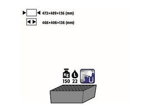 4250101140419 - Bodenauffangwanne Stawa-R mit Gitterrost für asecos Chemikalienschränke der CS und CX Serie Stahlblech blau B 472 x T 489 x H 136 mm 22 l