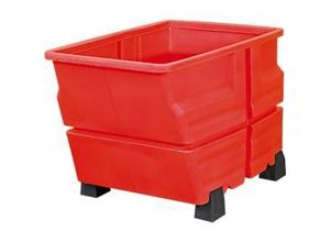 4250101150319 - Mehrzweckbehälter Polyethylen rot 800 l B 1030 x T 1340 x H 845 mm mit Füßen Einfahrbreite 780 mm