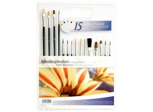 4250101362620 - 24x Pinsel Set 15er Malen Zeichnen Künstler Acrylfarben Öl Aquarell Schule Hobby