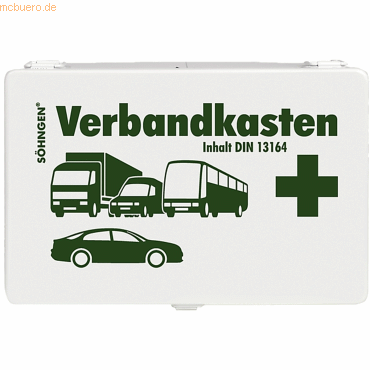 4250108800460 - KFZ-Verbandkasten Metall weiß mit Füllung Standard DIN 13164