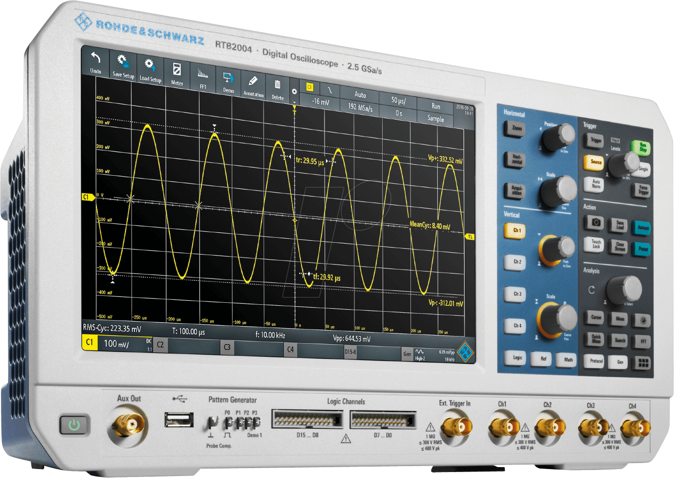 4250138105153 - RTB2K-74 Digital-Oszilloskop 70 MHz 4-Kanal 125 GSa s 10 Mpts 10 Bit Digital-Speicher (DSO) Multimeter-Funktionen Logic-Analyser