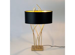 4250151349565 - Tischleuchte Elba oval gold schwarz Höhe 75 cm Eisen