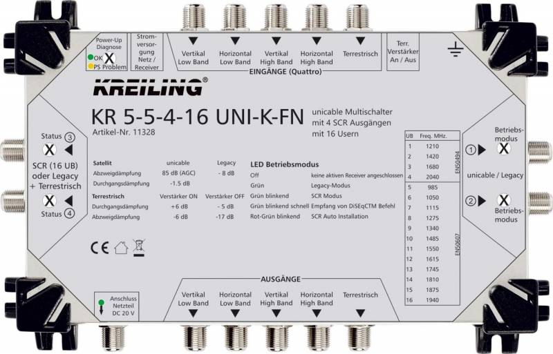 4250157713285 - KREI Unicable-MS KR 5-5-4-16 UNI-K-FN m4 SCR Ausgängen mit 16 Usern 11328